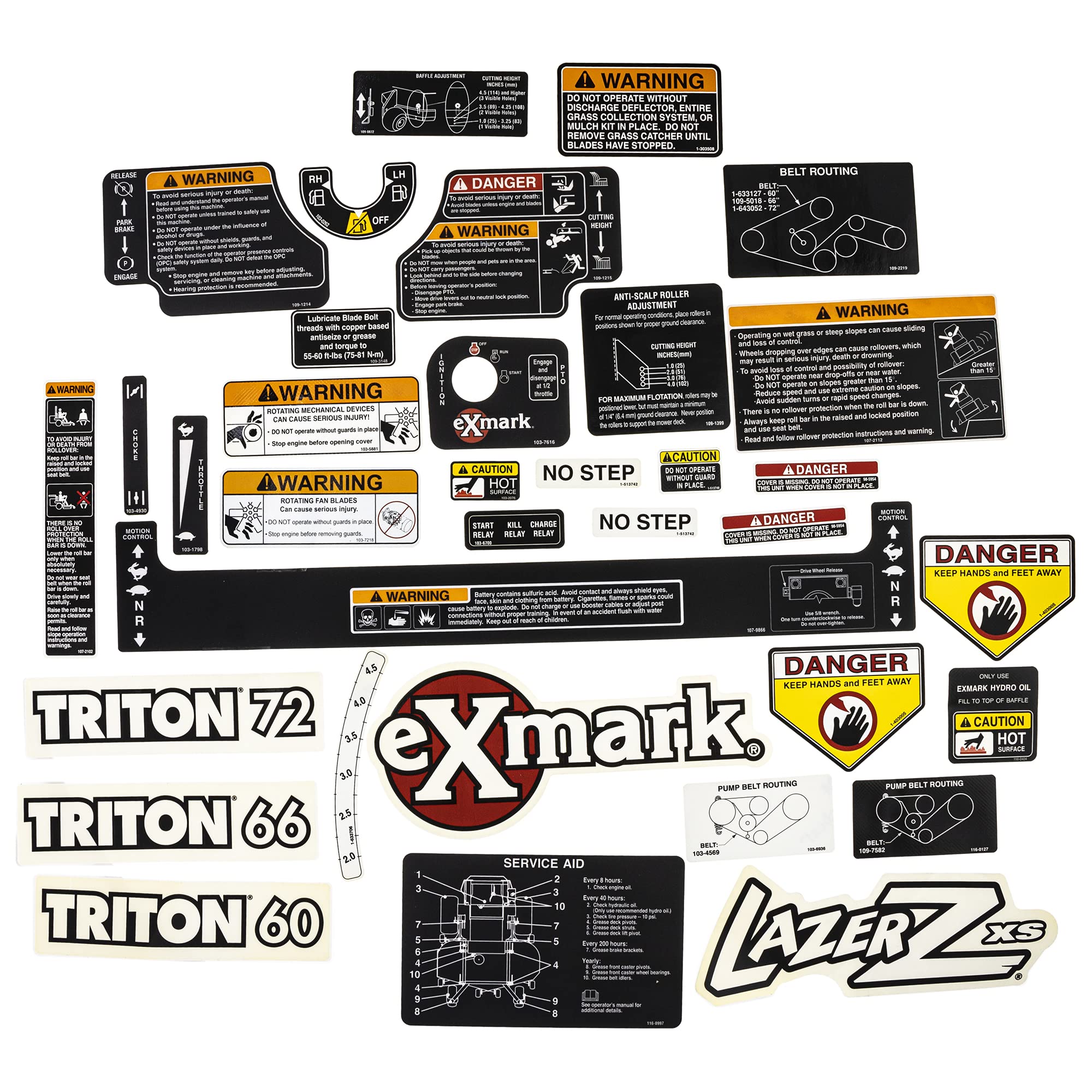 Amazon.com : Exmark 109-2814 Lazer Z XS Decal Kit : Patio, Lawn